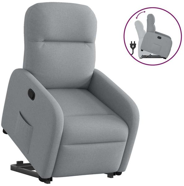vidaXL Relaxsessel mit Aufstehhilfe Hellgrau Stoff 3302972