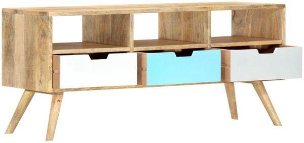 TV-Schrank, Lowboard TV 110x35x48 cm Massivholz Mango d6205e