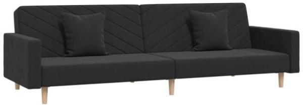 vidaXL Tagesbett 2-Sitzer mit 2 Kissen Schwarz Samt [337634]