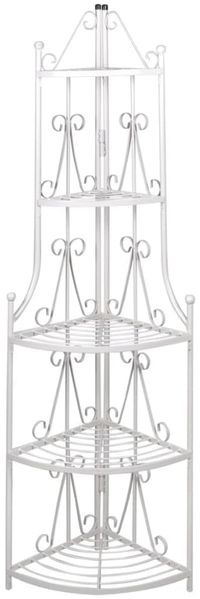 Pflanzentreppe Blumenregal Standregal Eckregal Blumentreppe Stahl weiß 40783