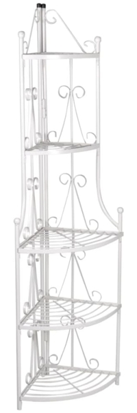 Pflanzentreppe Blumenregal Standregal Eckregal Blumentreppe Stahl weiß 40783