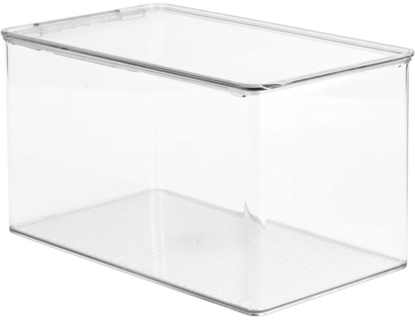 Spielzeugaufbewahrung stapelbare Kiste Organizer mit Deckel mDesign durchsichtig