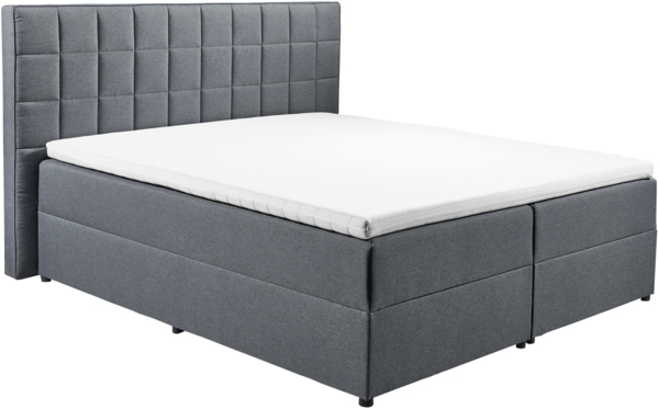 Polsterbett >ALASKA 2< Liegefläche 180x200cm, anthrazit - 200x123x213 (BxHxT)