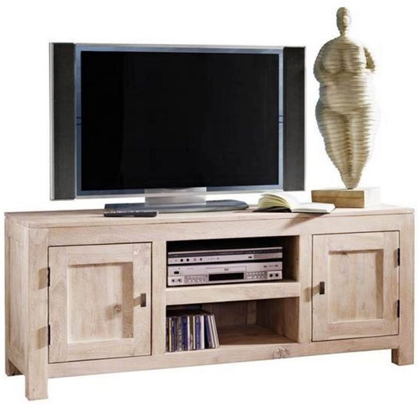 TV-Board Akazie 145x45x60 white stone getüncht NATURE WHITE #41