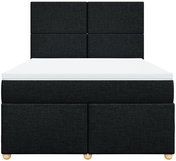 vidaXL Boxspringbett mit Matratze Schwarz 160x200 cm Stoff 3293626 Bild 6
