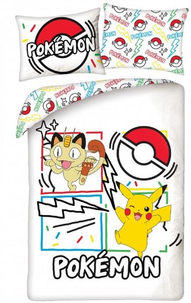 Pokémon Bettwäsche Set aus Mikrofaser Bettdeckenbezug 140 × 200 cm mit 70 × 90 cm Kissenbezug