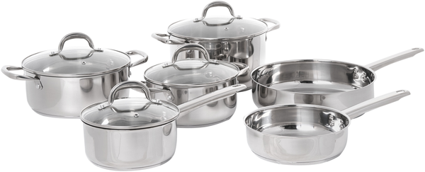 Kochgeschirr-Set 10-teilig PRIMECOOK Edelstahl Silber