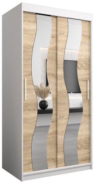 ABIKS MÖBEL Schwebetürenschrank SEWILLA Schlafzimmerschrank - mit Spiegel, Kleiderstange und Regalen