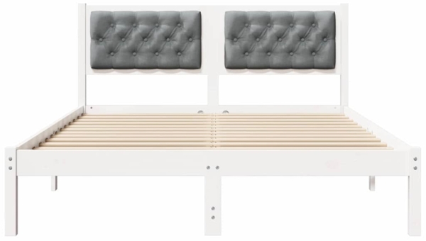 vidaXL Bettrahmen Hellgrau 140 x 190 cm Massives Kiefernholz 878198 Bild 4
