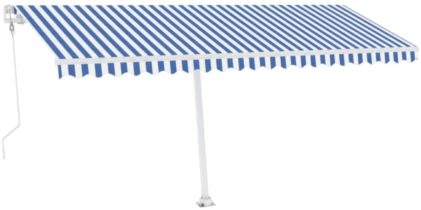 vidaXL Standmarkise Automatisch 500x350 cm Blau & Weiß 3069666