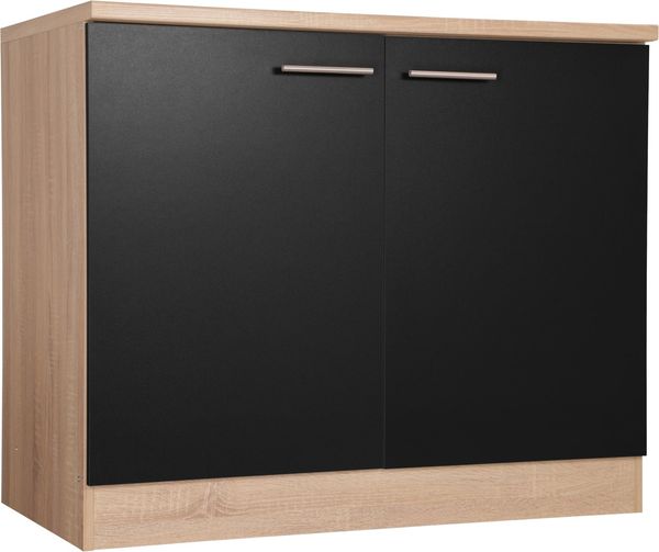 RESPEKTA Spülenschrank Merle Breite 100 cm, Soft-Close, Griffe aus Metall, 85 cm Arbeitshöhe