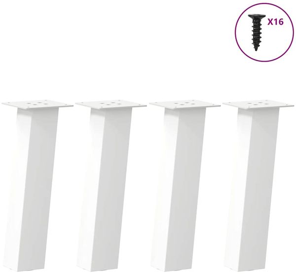 vidaXL Couchtischbeine 4 Stk. Weiß 42 cm Stahl 4012501