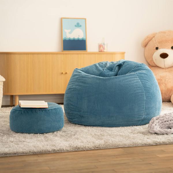 HOME DELUXE Sitzsack mit Hocker CALM - Blau