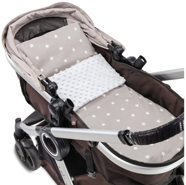 Wohndecke Babydecke Kuscheldecke Baby 75x60 cm - Minky Decke mit Kissen 30x35, Totsy Baby