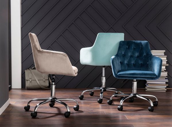 INOSIGN Bürostuhl Perry1, eleganter Samtstuhl, gepolstert