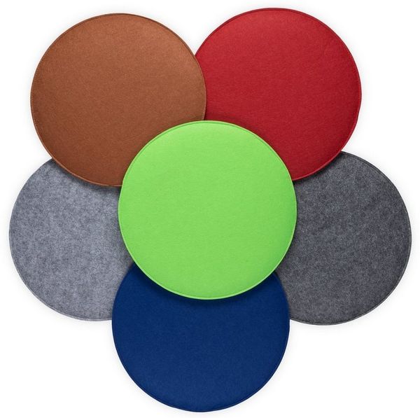 sunnypillow Stuhlkissen 4er Set Sitzkissen Filz Stuhlkissen rund Ø 36cm Filzkissen, Rot