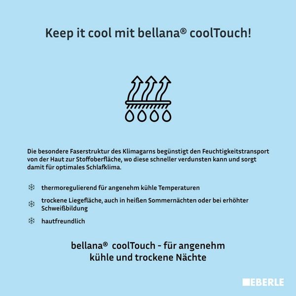 bellana Spannbettlaken bellana coolTouch, Jersey-Elasthan, Gummizug: rundum, (1 Stück), mit kühlendem Klimagarn