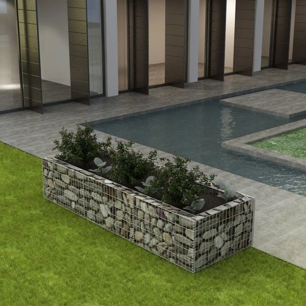 vidaXL Gabionen-Hochbeet Stahl 270×90×50 cm 142556