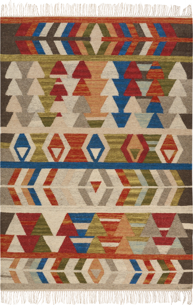Teppich KAGHSI Bunt 140 x 200 cm Wolle Kelim