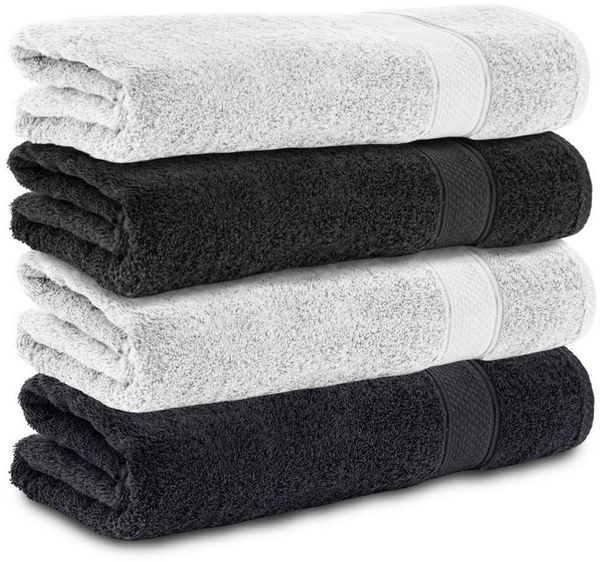 Komfortec Badetücher 100% Baumwolle, 470 g/m², Frottee (4-St), Handtücher 70x140 cm Set, Weich
