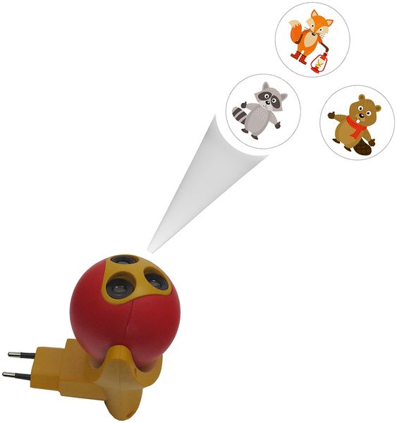 Nachtlicht WALDTIERE (3 Motive) Projektor für die Kinderzimmer Steckdose H 10cm