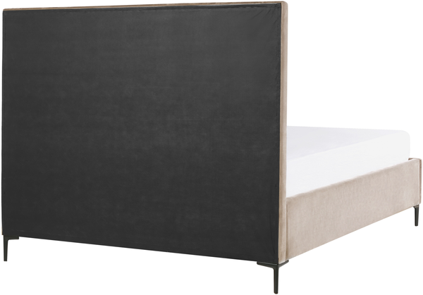 Bett mit Stauraum SEZANNE 160 x 200 cm Samtstoff Taupe Bild 6