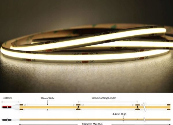 LED-Band MW Lighting TASMA LED LED-COB 24V/12W NW/5m (4000K)
