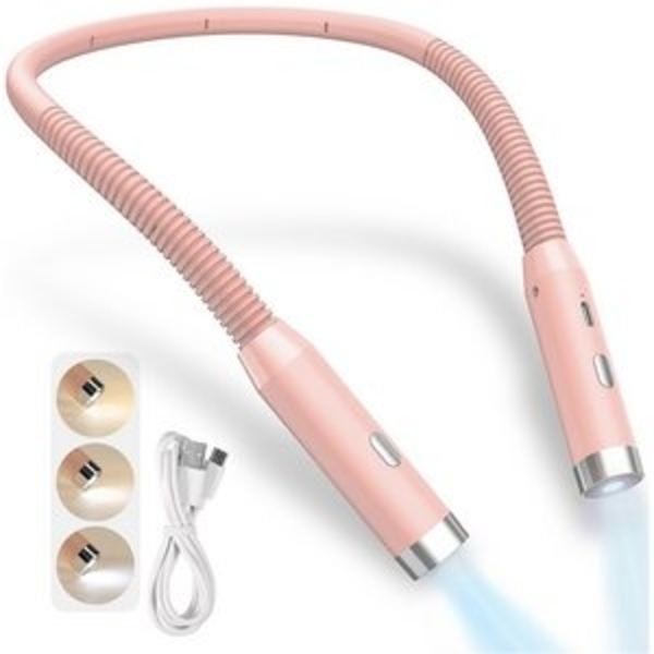 Jibenhome LED Leselampe Hals Klemmleuchten, 3 Helligkeitsstufen Buchlampe USB-Aufladung, 3 Farben mit Silikonarme Bild 6
