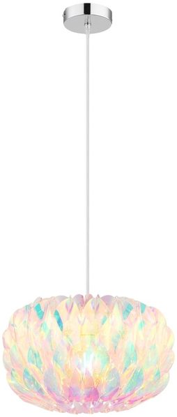 Hängeleuchte JUANA, Chrom, Metall, E27, höhenverstellbar, Ø 35 cm