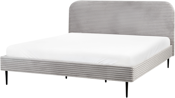 Bett mit Lattenrost Cord FLAYAT 180 x 200 cm Hellgrau Bild 4