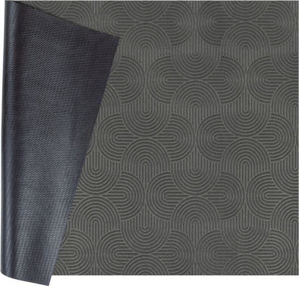 ANRO Läufer Velora Teppichläufer hochwertig Küchenteppich, Rechteckig, Höhe: 3 mm, Küchen- Flurläufer 100cm Wellen Anthrazit pflegeleicht