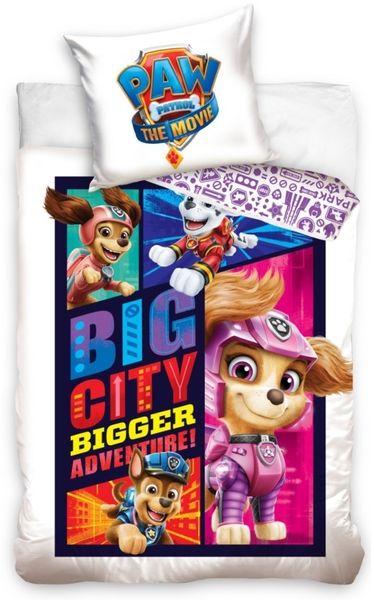 Paw Patrol The Movie ''Big City'' Bettwäsche 140 x 200 cm 100 Prozent Baumwolle