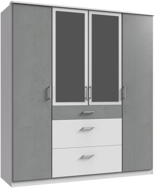 Kleiderschrank >Click< (B/H/T: 180x198x58 cm) in Weiß - 180x198x58cm (BxHxT)