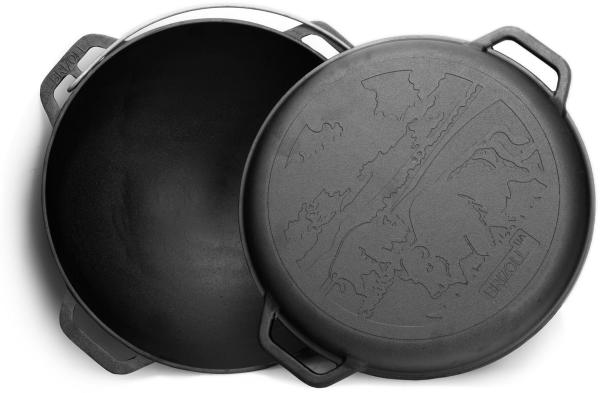 15L Kazan Schwenktopf Gusseisen Kasan DeckelBratpfanne Grill Campingtopf Kessel Bild 6