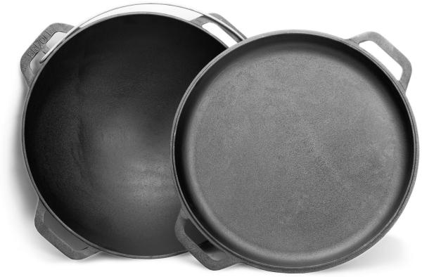 15L Kazan Schwenktopf Gusseisen Kasan DeckelBratpfanne Grill Campingtopf Kessel Bild 5