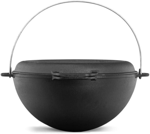 15L Kazan Schwenktopf Gusseisen Kasan DeckelBratpfanne Grill Campingtopf Kessel Bild 2