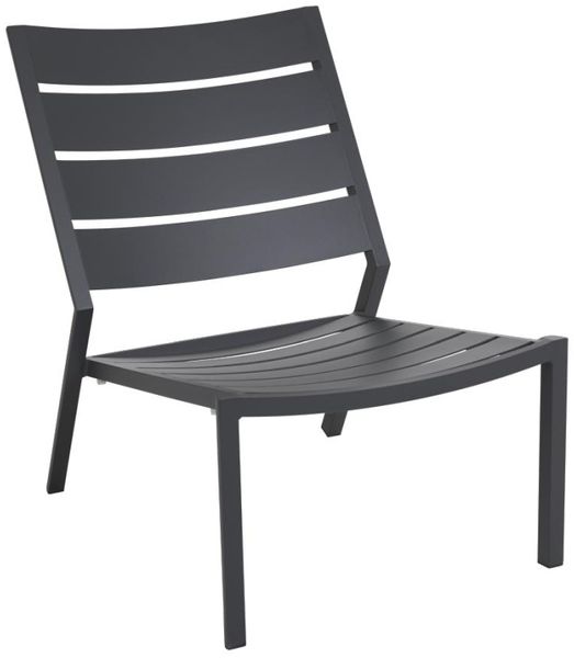 Gartensessel Delia aus Aluminium, modern, anthrazit, stapelbar, pflegeleicht, von Brafab