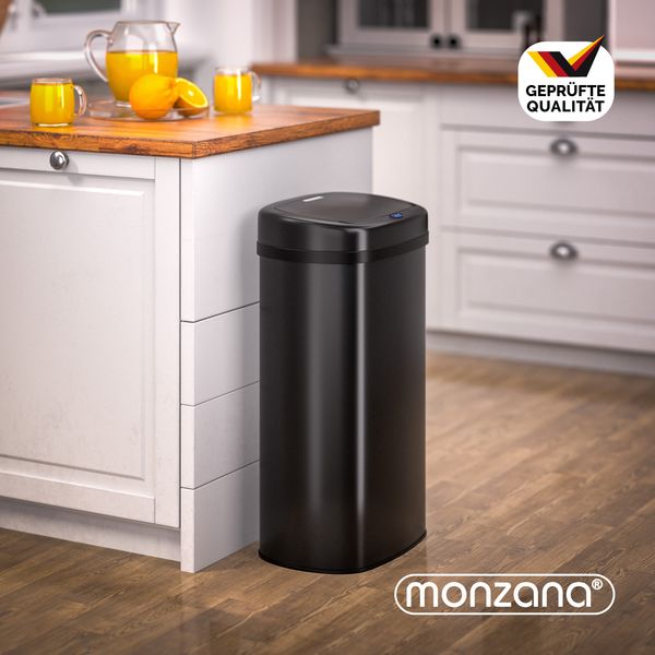 MONZANA® Mülleimer mit Sensor Küche 50L Schwarz