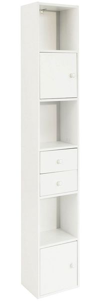 SoBuy STR10-W Badezimmer-Hochschrank, Spanplatte, Melamin, Weiß, 33 x 188 x 24 cm