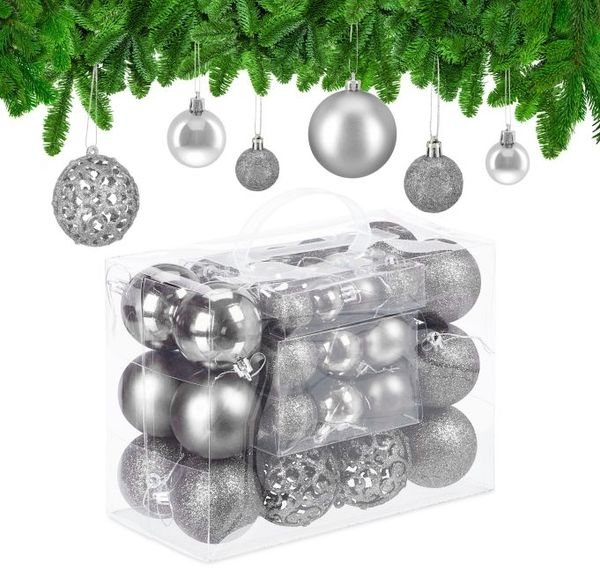 Relaxdays Weihnachtskugeln im 50er Set