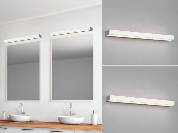 2er SET LED Badezimmer Wandleuchten Up-Down Chrom, 60cm lang