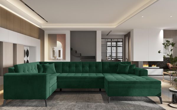 Wohnideebilder Montez Dunkelgrün Ecksofas & Eckcouches CO-MON-RT-35LO