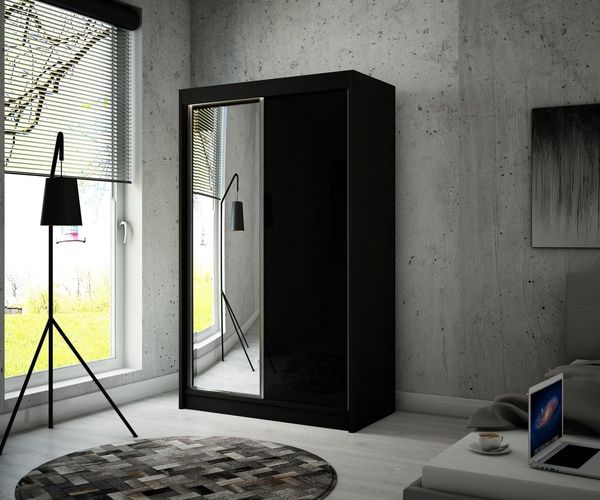 Beautysofa Kleiderschrank Velen (Kleiderstange, Regale, Spiegel) Spiegelschrank mit Möbelglas