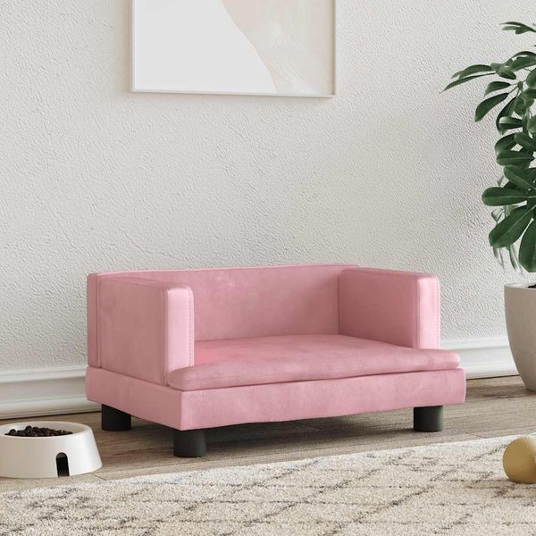 vidaXL Hundebett Rosa 60x40x30 cm Samt 171909