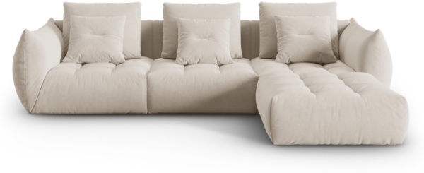 Micadoni Ecksofa Bloom 2-Sitzer Samt Ecru