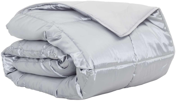 vidaXL Sommerdecke Silber 200x200 cm Satin und Mikrofaser 42025791