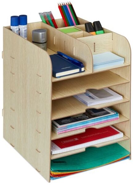 Relaxdays Schreibtisch Organizer mit Ablagefächern