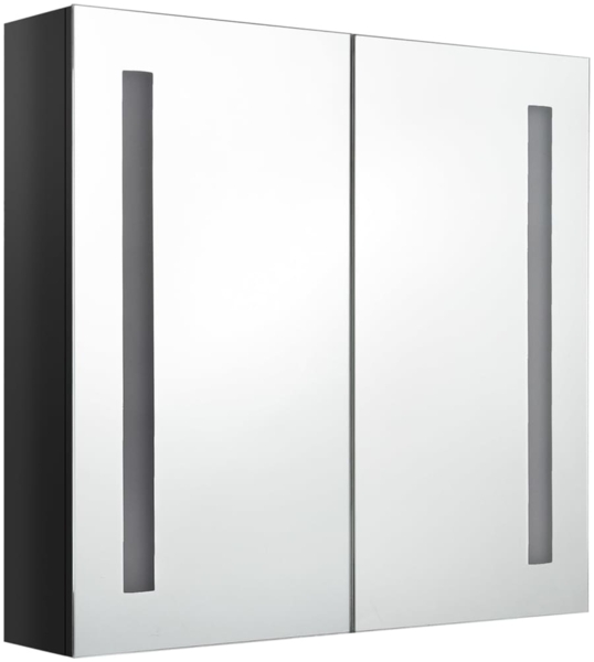 vidaXL LED-Bad-Spiegelschrank Glänzendes Schwarz 62 x 14 x 60 cm Bild 2