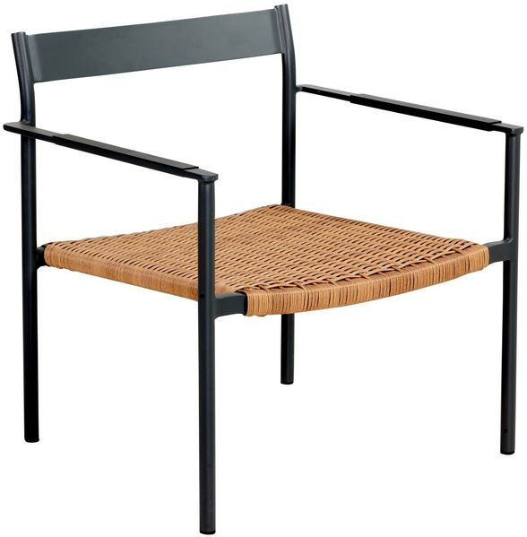 Gartensessel DK mit Armlehne aus Aluminium und Kunstrattan, modern skandinavisch, anthrazit, stapelbar