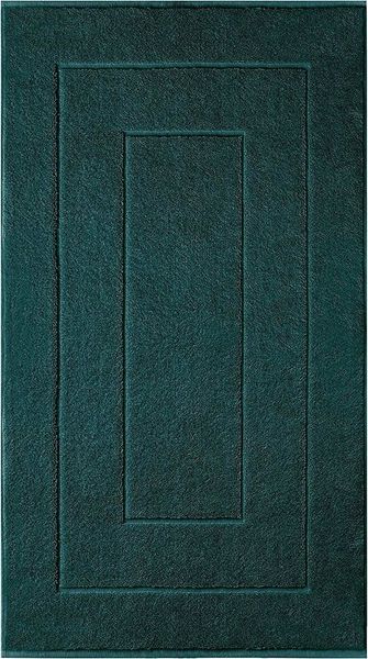 Lashuma Badematte London, Höhe 5 mm, schnell trocknend, Frottee, rechteckig, Dunkel grüner Badläufer Frottee 50x80 cm